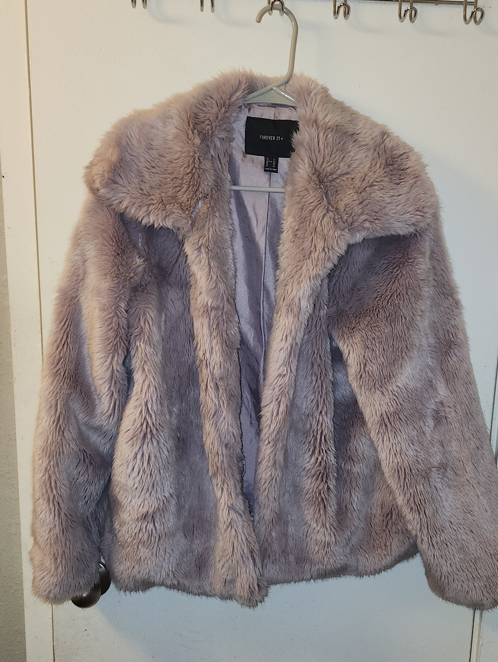 Forever 21 Lavender Faux Fur Coat - 1x